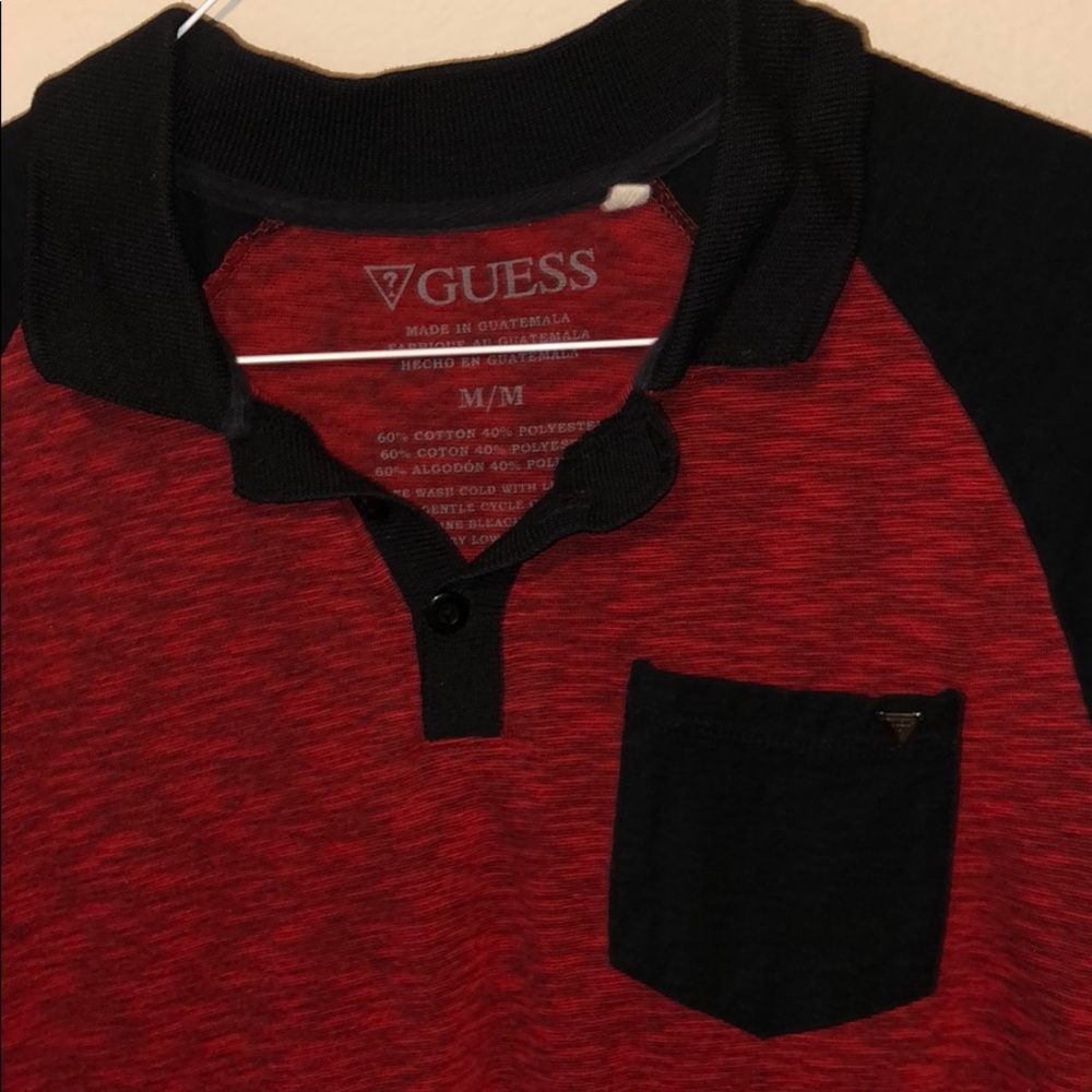 Men’s red collared shirt